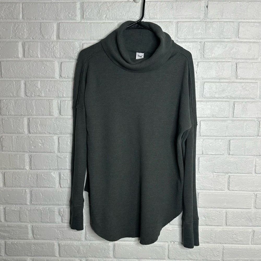 TNA Waffle Knit Cowl Neck Pullover‎ Sweater Dropped Shoulders size Medium